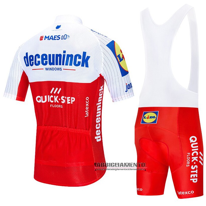 Abbigliamento Deceuninck Quick Step 2020 Manica Corta e Pantaloncino Con Bretelle Bianco Rosso - Clicca l'immagine per chiudere